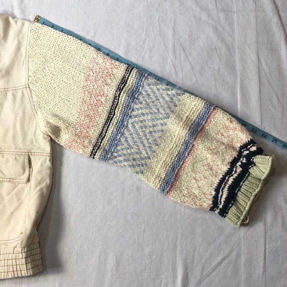 NWOT Free People Loose Thoughts Ivory Denim Jacket - Picture 12 of 15